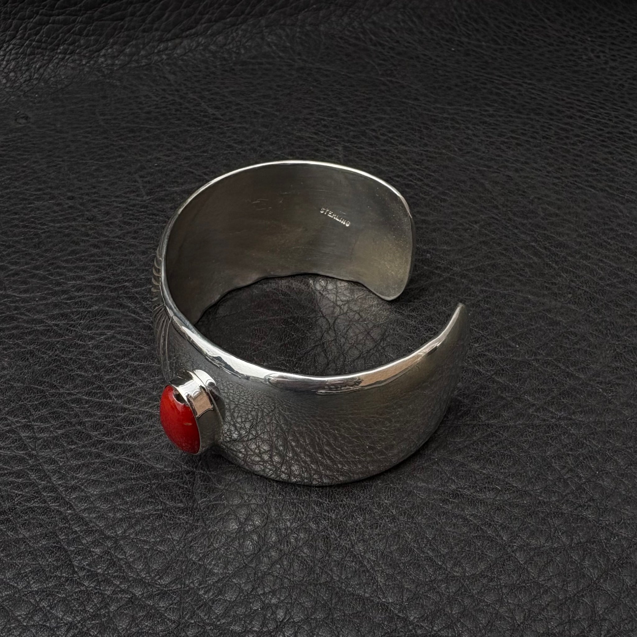 M/L Cuff with Mediterranean Coral 1 1/8" wide