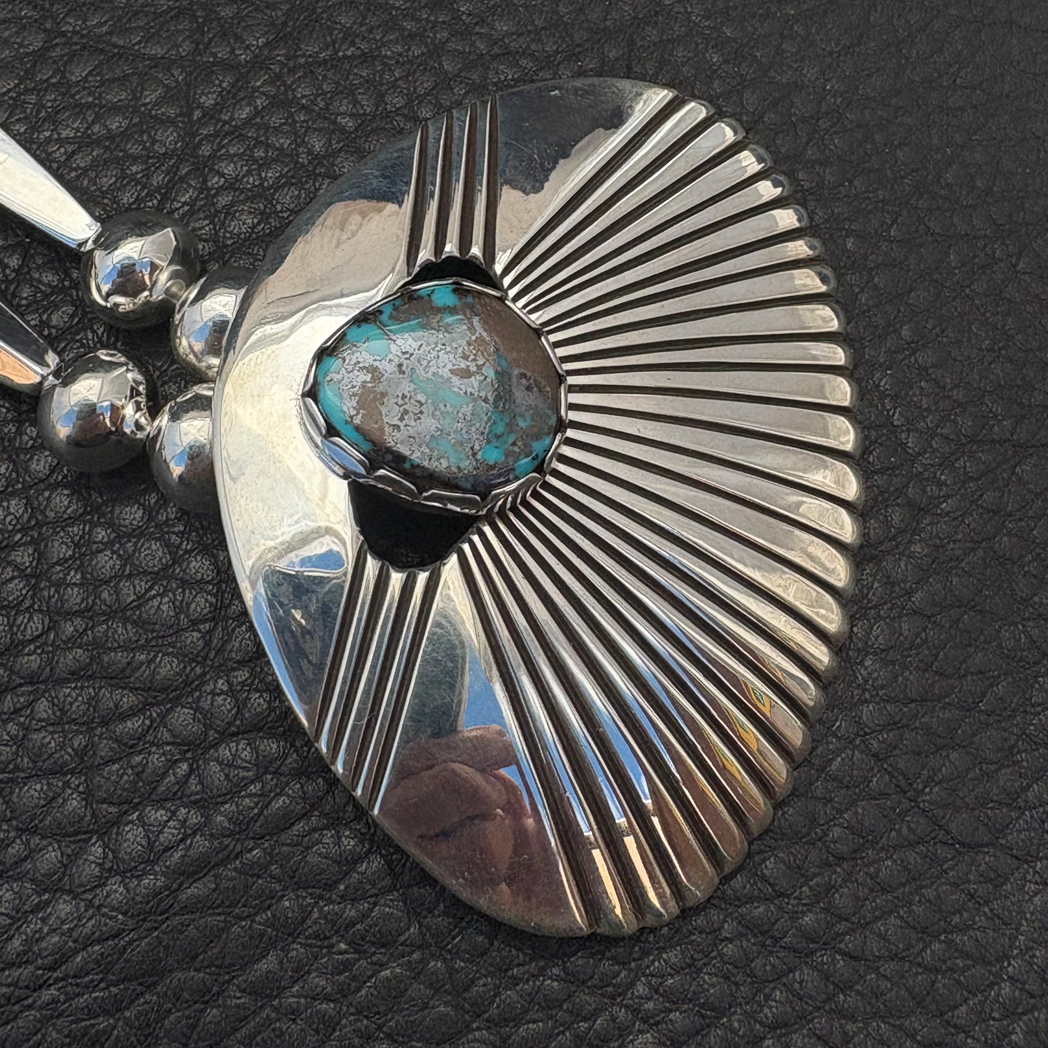 Blue Bird Turquoise Pendant with ‘Legacy Long Beads™️’ 24” Necklace