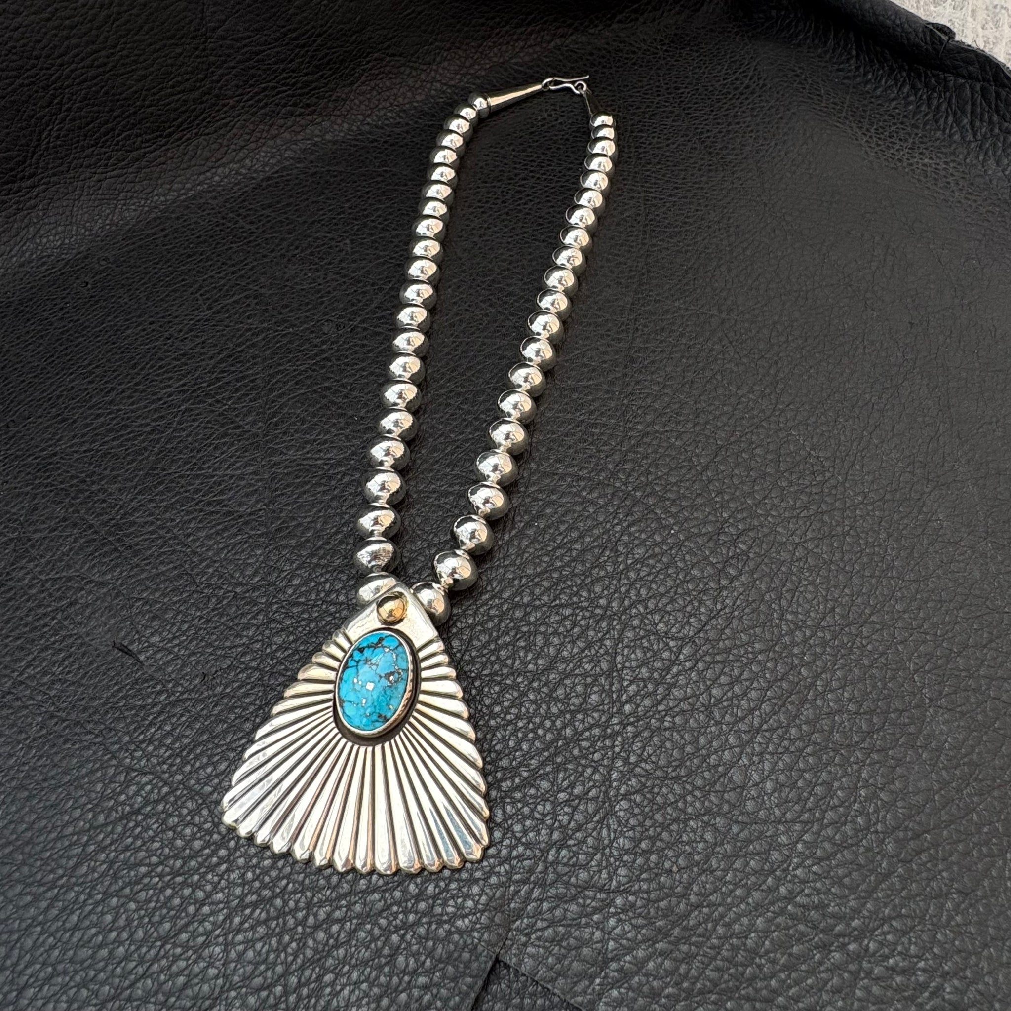 Turquoise Pendant with 20” Beads “Legacy Beads TM”