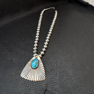 Turquoise Pendant with 20” Beads “Legacy Beads TM”