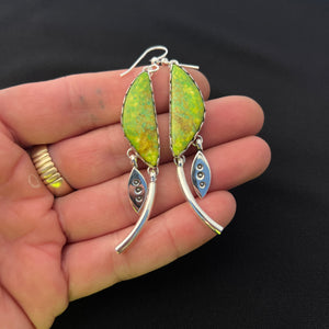 Tassled Earrings w/ Green Turquoise