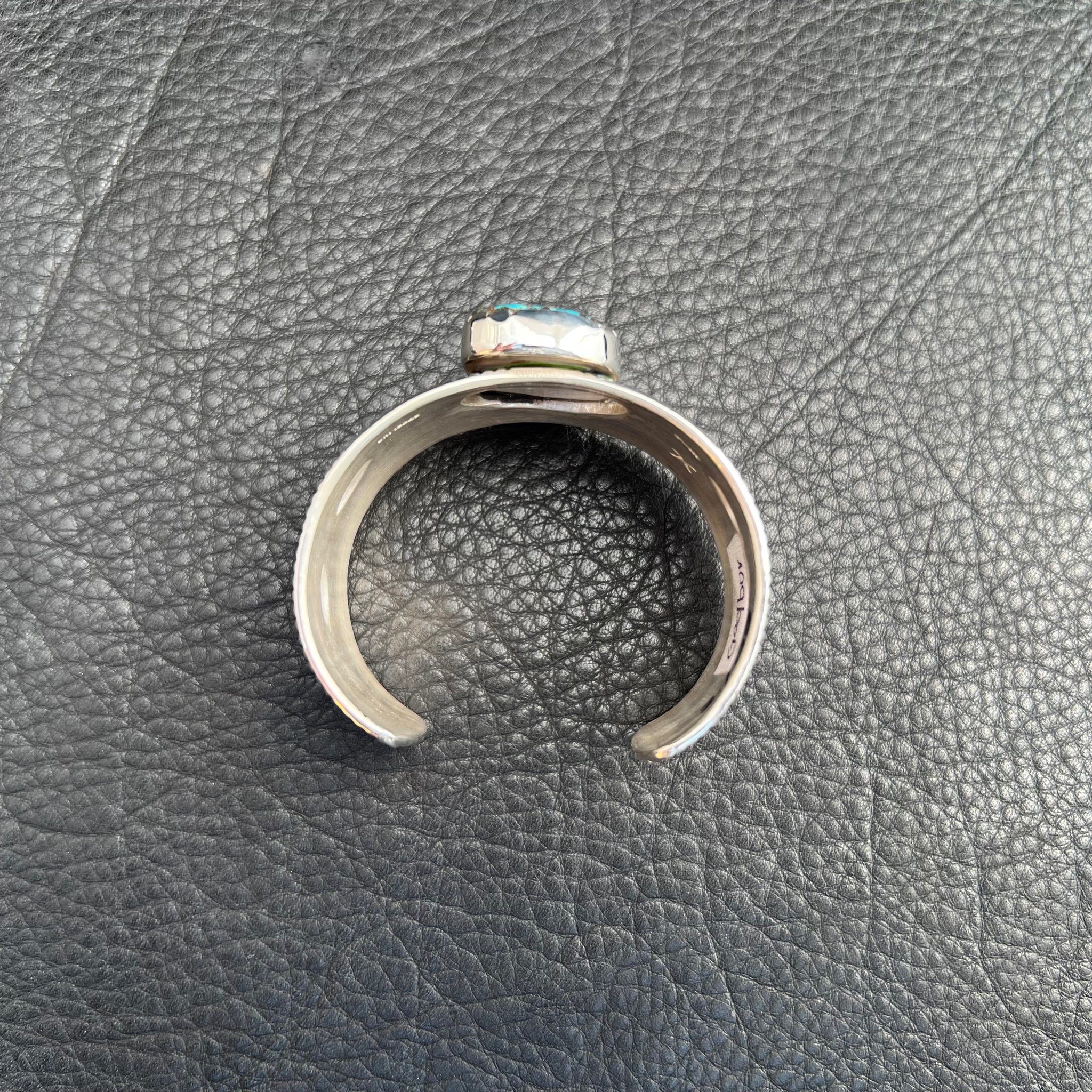 L Godbur/ Burnham Turquoise Stamped Cuff
