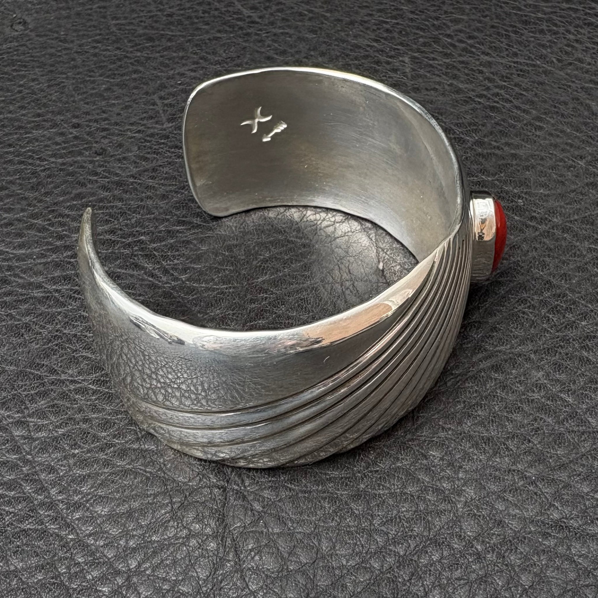 M/L Cuff with Mediterranean Coral 1 1/8" wide