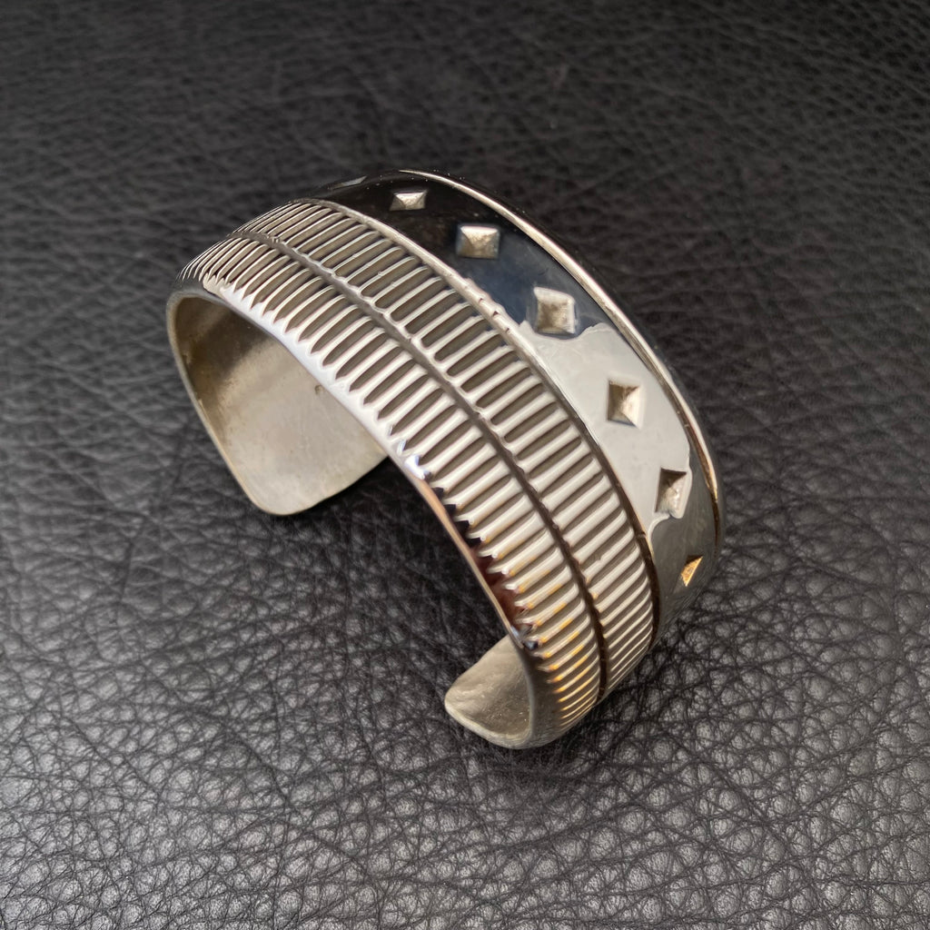 L Stamped Ingot Cuff