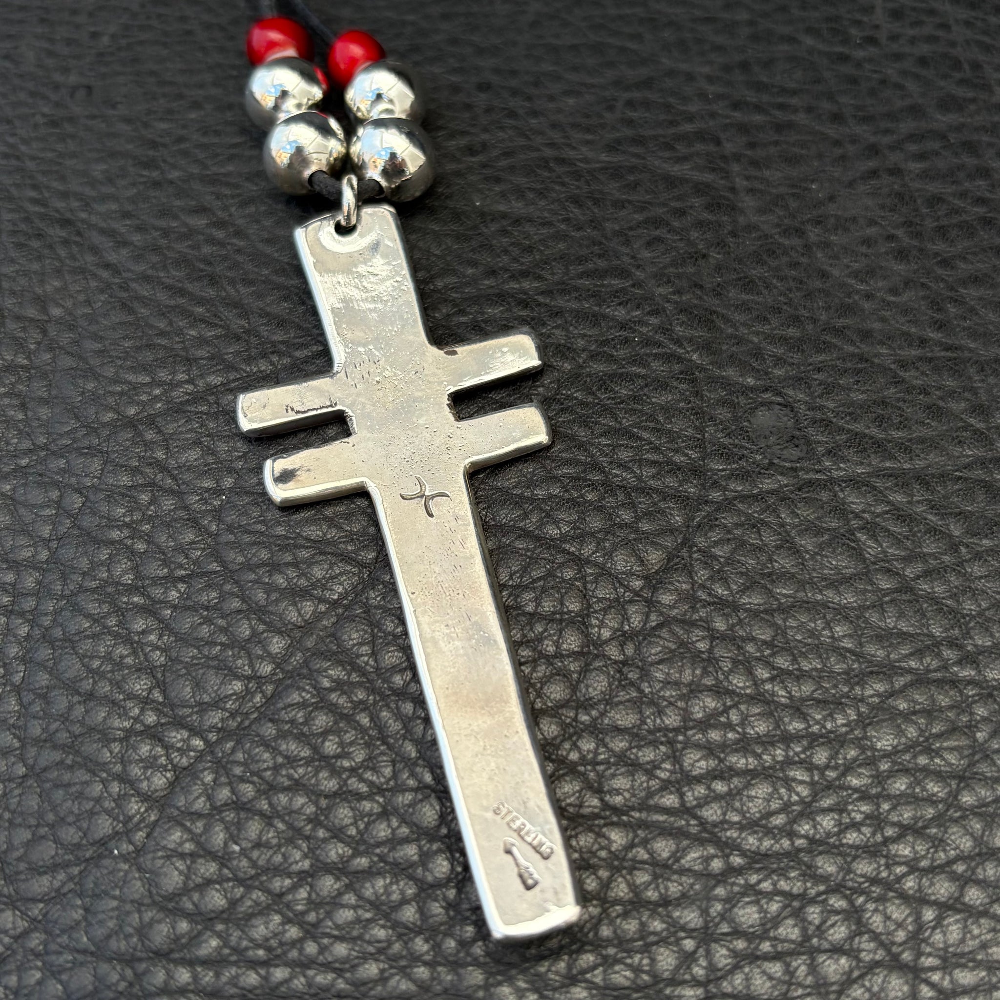 Diamond Stamped Isleta Cross Pendant