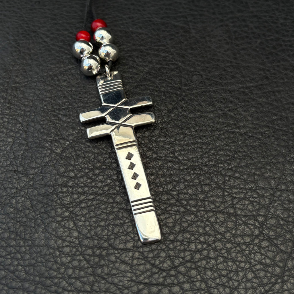 Diamond Stamped Isleta Cross Pendant