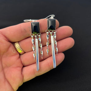 Tassled Earrings w/ Onyx