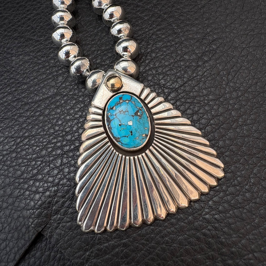 Turquoise Pendant with 20” Beads “Legacy Beads TM”