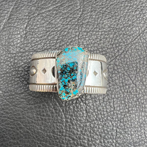 L Godbur/ Burnham Turquoise Stamped Cuff