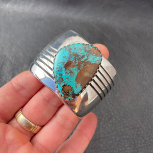 M Lined Cuff w/ Blue Diamond Turquoise