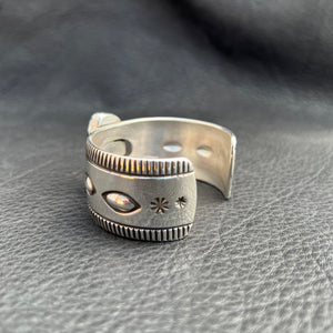 L Godbur/ Burnham Turquoise Stamped Cuff