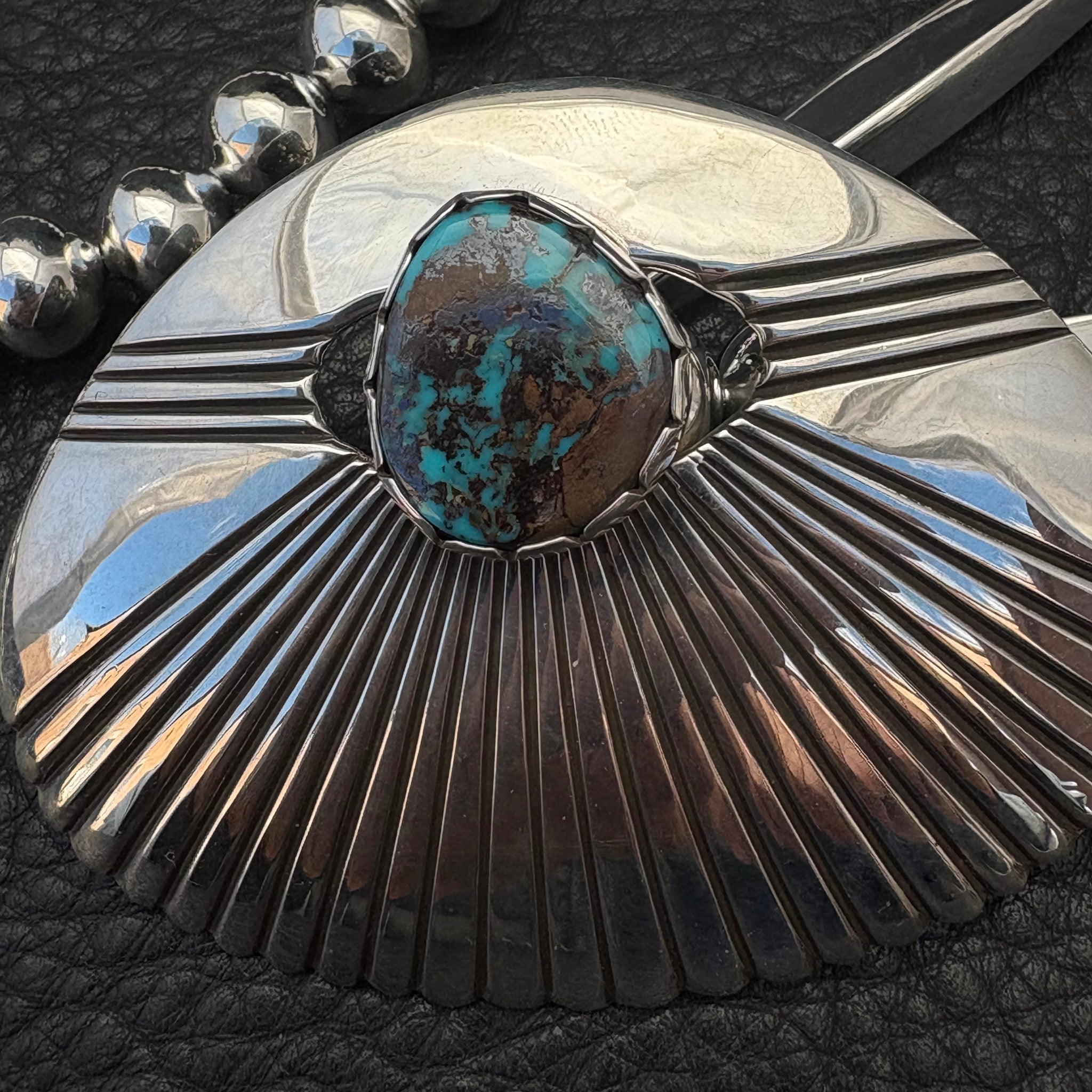 Blue Bird Turquoise Pendant with ‘Legacy Long Beads™️’ 24” Necklace