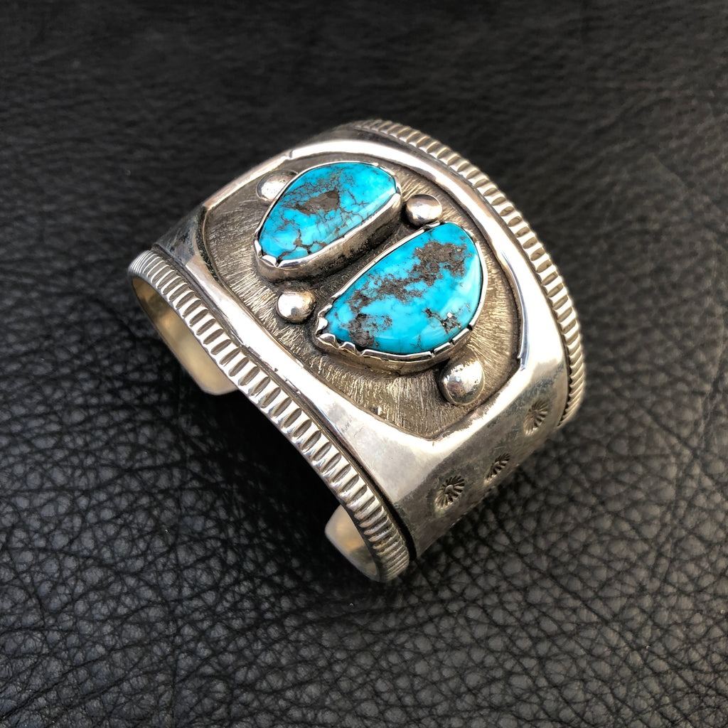 L Heavy Ingot Cuff w/ Red Mountain Turquoise