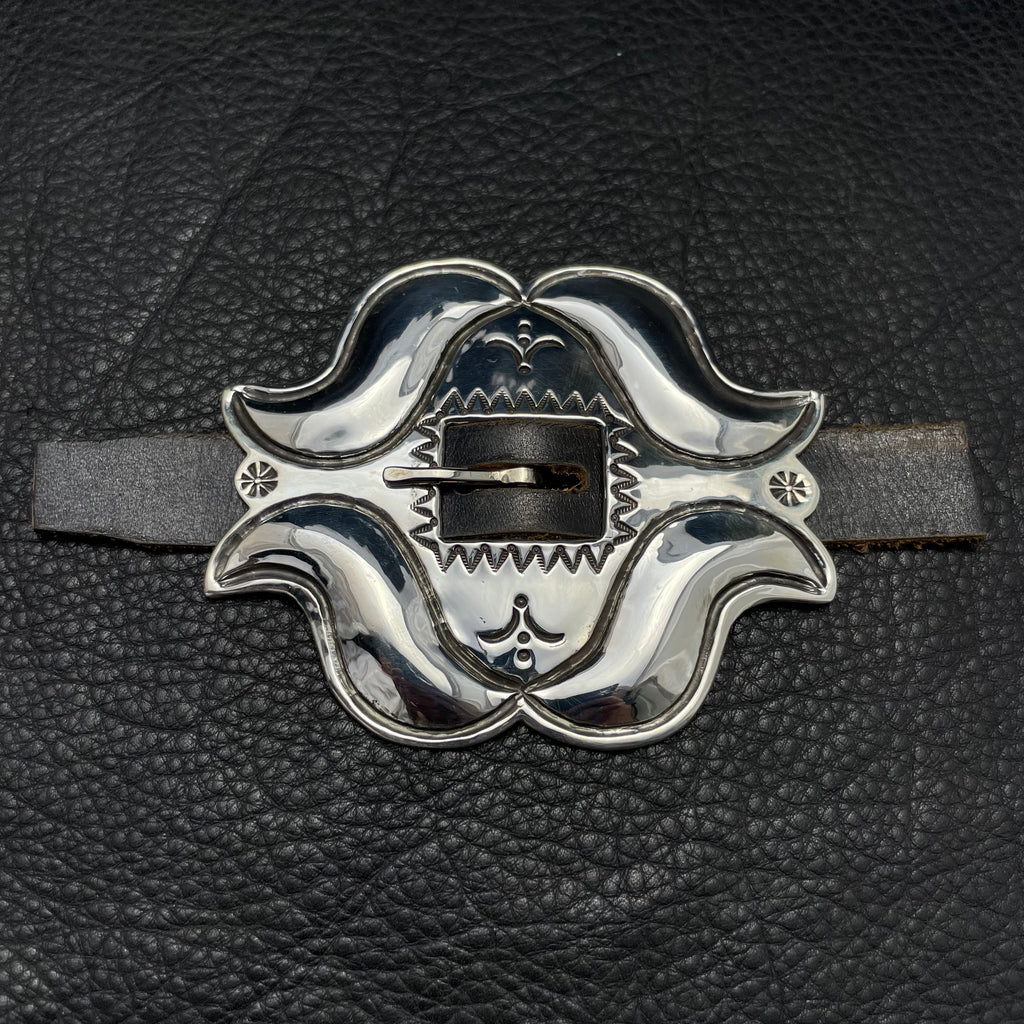 L Repousse Silver Buckle