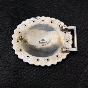 Classic Stamped Silver Concho Buckle