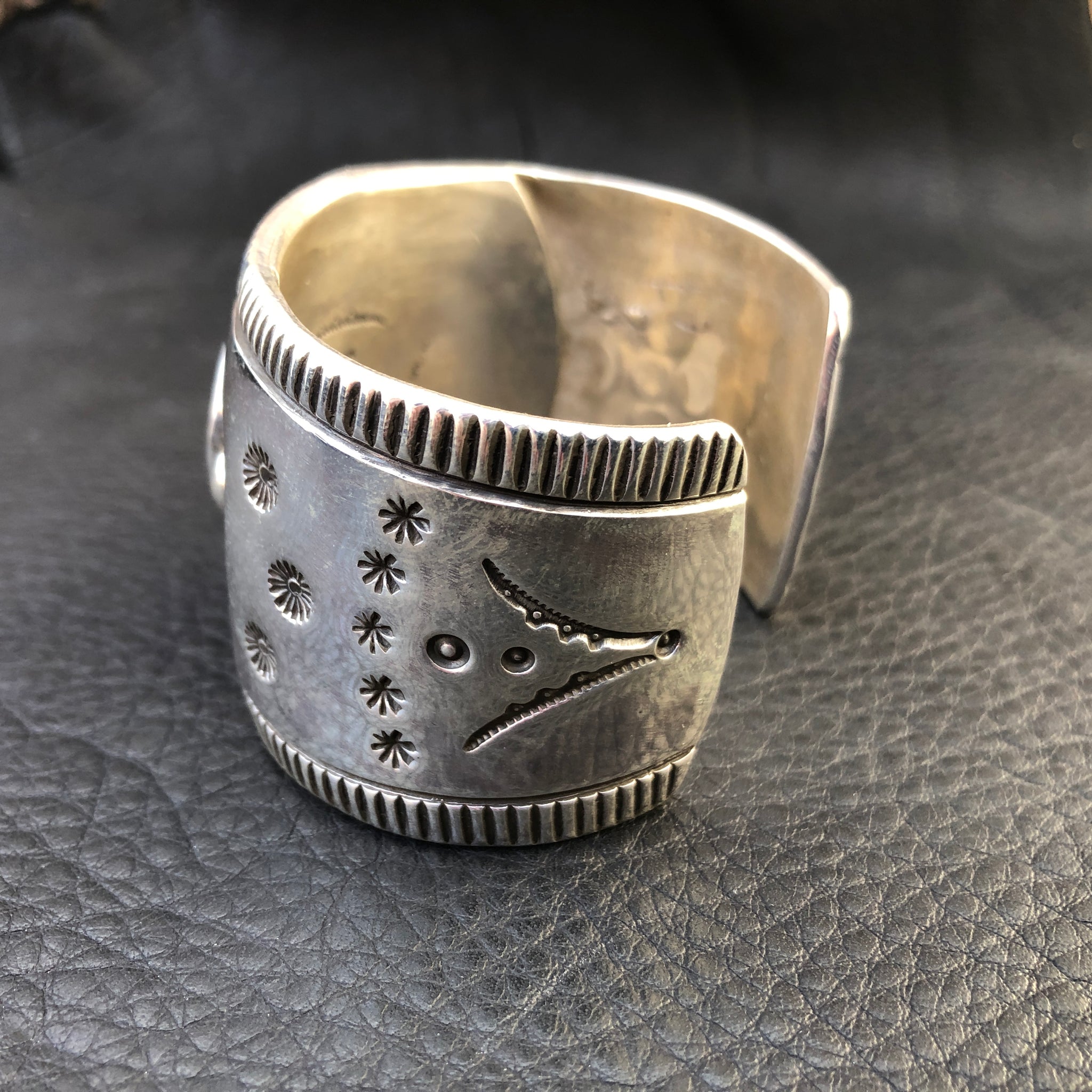 L Heavy Ingot Cuff w/ Red Mountain Turquoise